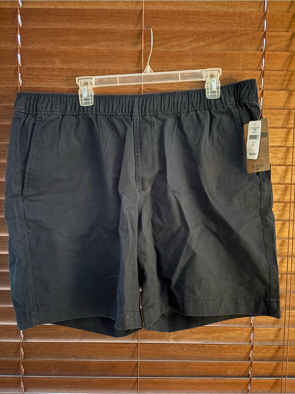 Men's Navy Elastic Waist Casual Shorts with drawstring
